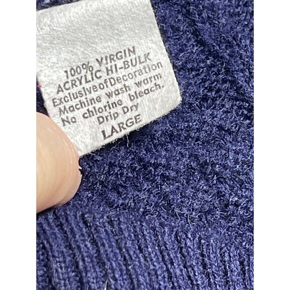 Vintage Brian MacNeil Navy Blue Acrylic Sweater Vest - Large - Picture 3 of 12